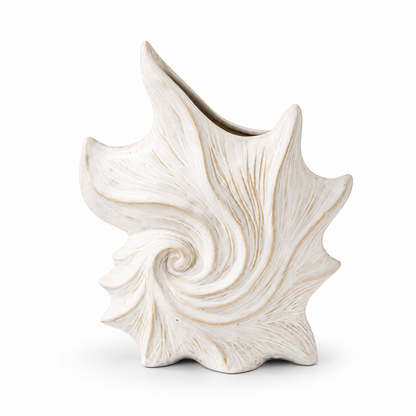 Abstract Conch Ceramic Vase